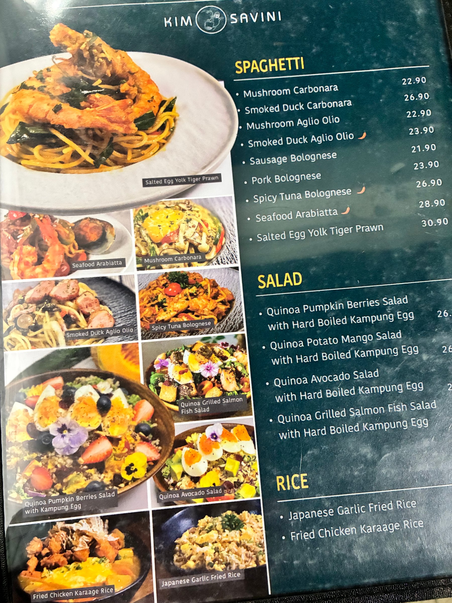 Kim & Savini Cafe menu 2