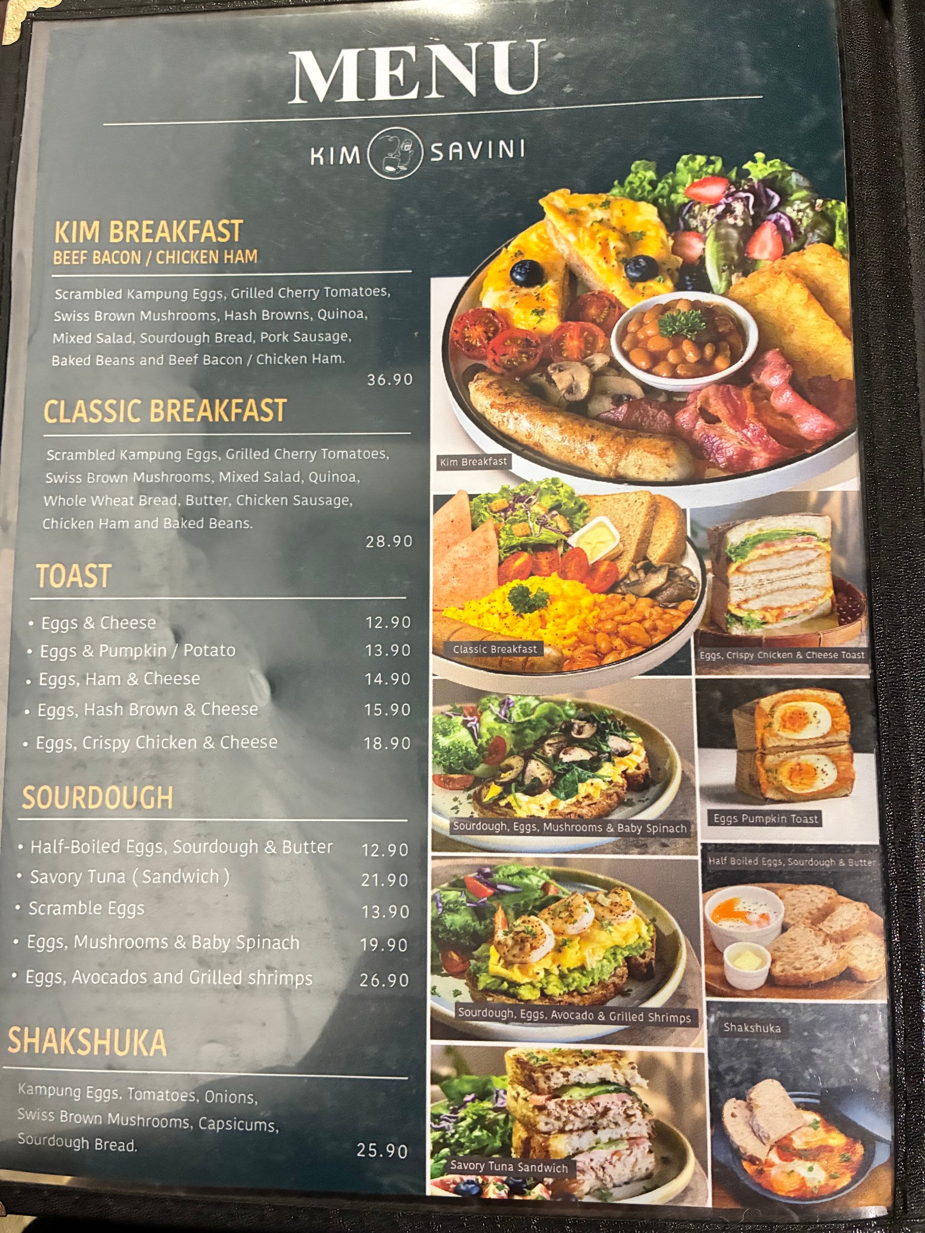 Kim & Savini Cafe menu 1